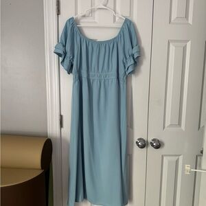 Elegant Blue Women's Maternity Dress